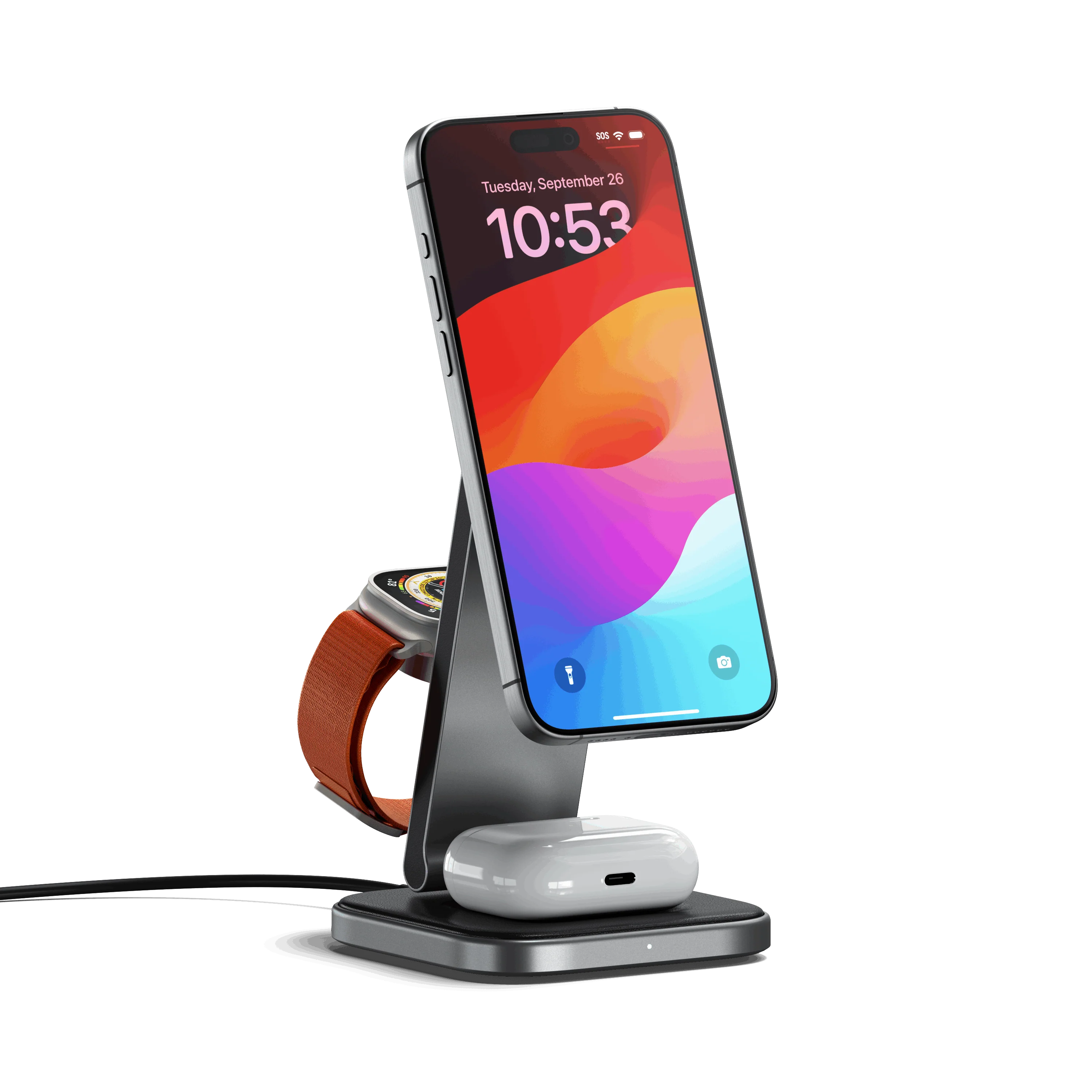 Đế sạc không dây Satechi 3-in-1 Foldable Qi2 Wireless Charging Stand - ST-Q31FM-EA - Satechi Việt Nam