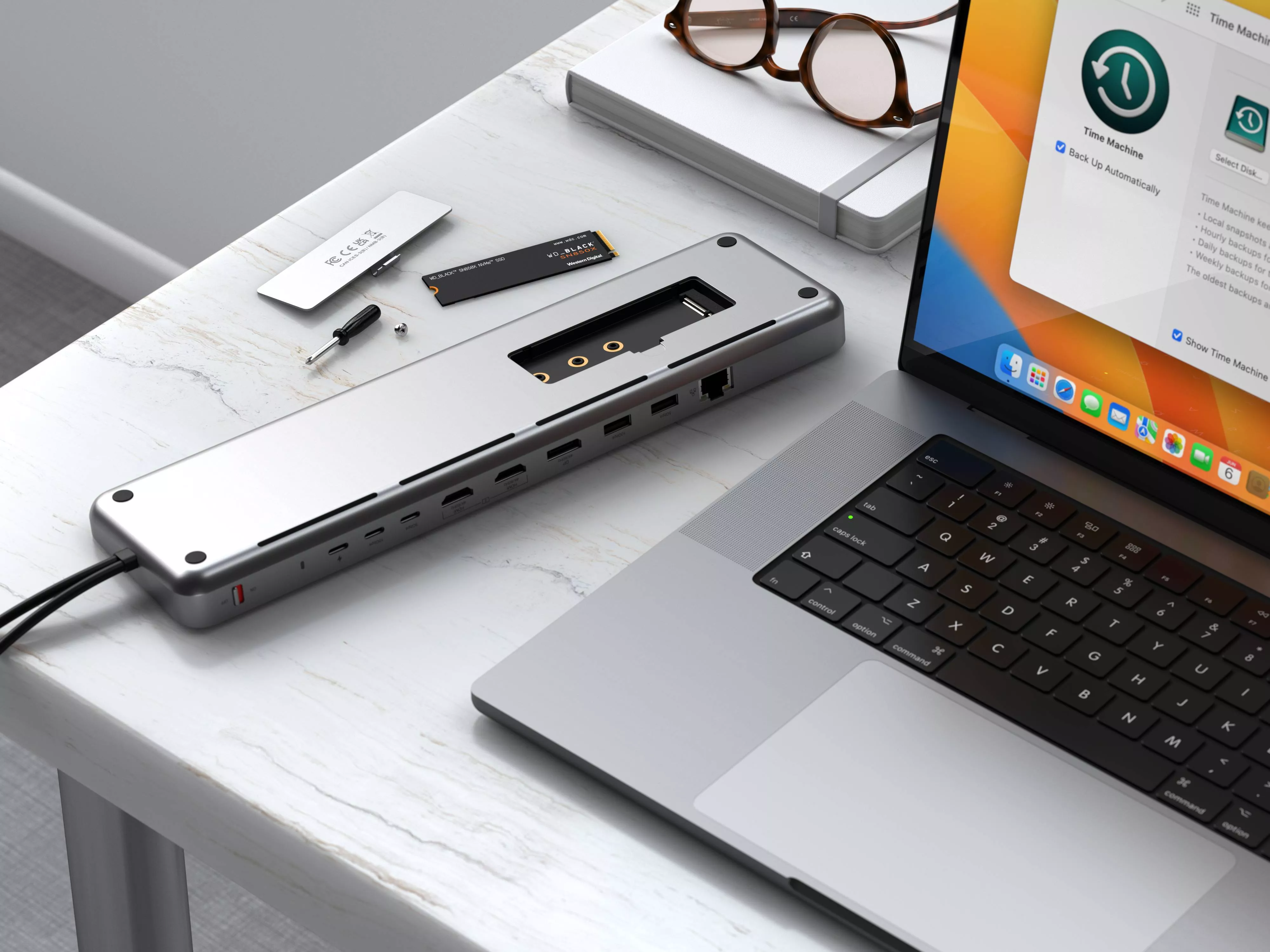 Dock kiêm Hub chuyển đổi Satechi 10in2 xuất 2 màn hình với khe gắn SSD M2 SATA/NVMe – ST-DDSM - Satechi Việt Nam